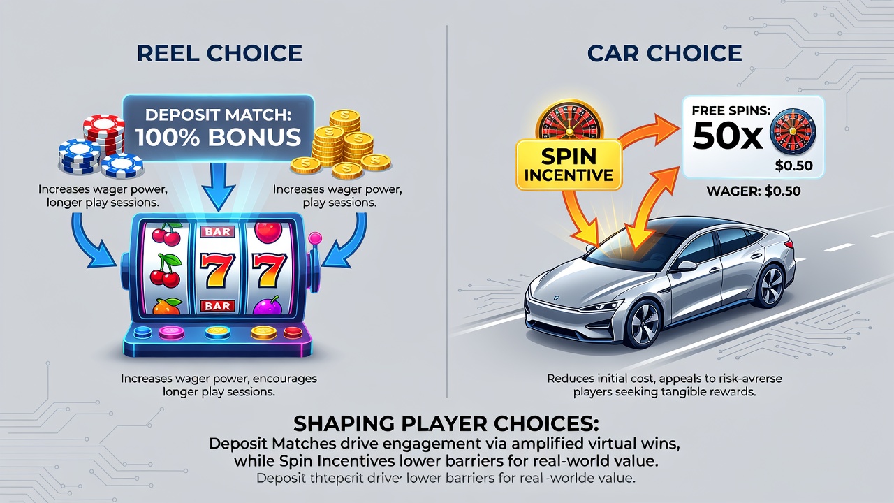 Comparison chart of reel and card game bonuses displayed on a tablet device in a mobile casino environment