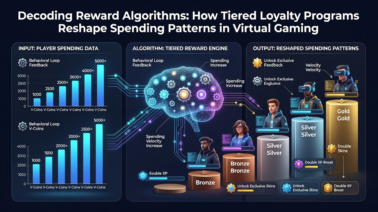 Analytics dashboard illustrating spending distribution across loyalty tiers in virtual gaming environments