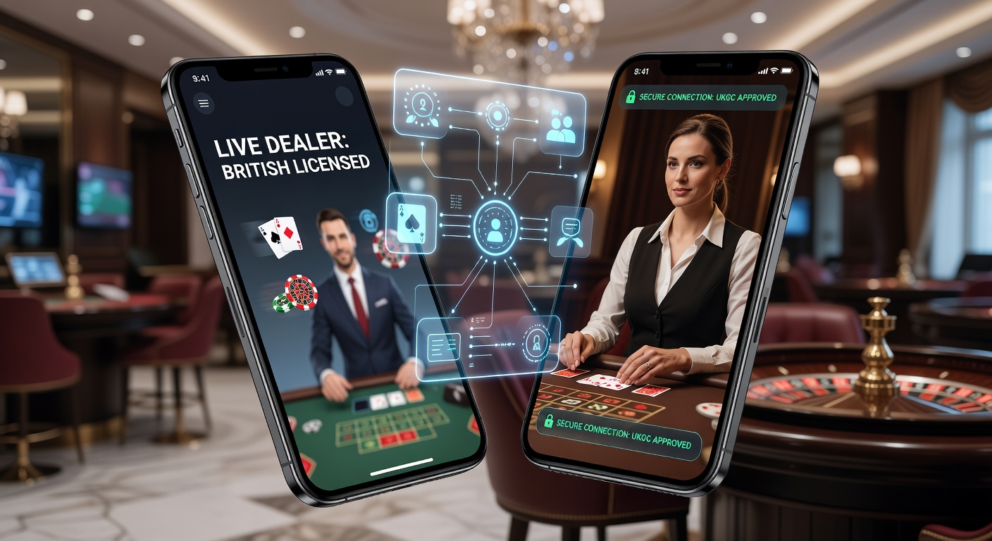 Smartphone displaying a live dealer roulette table with intuitive touch controls and multi-angle camera options on a licensed British platform