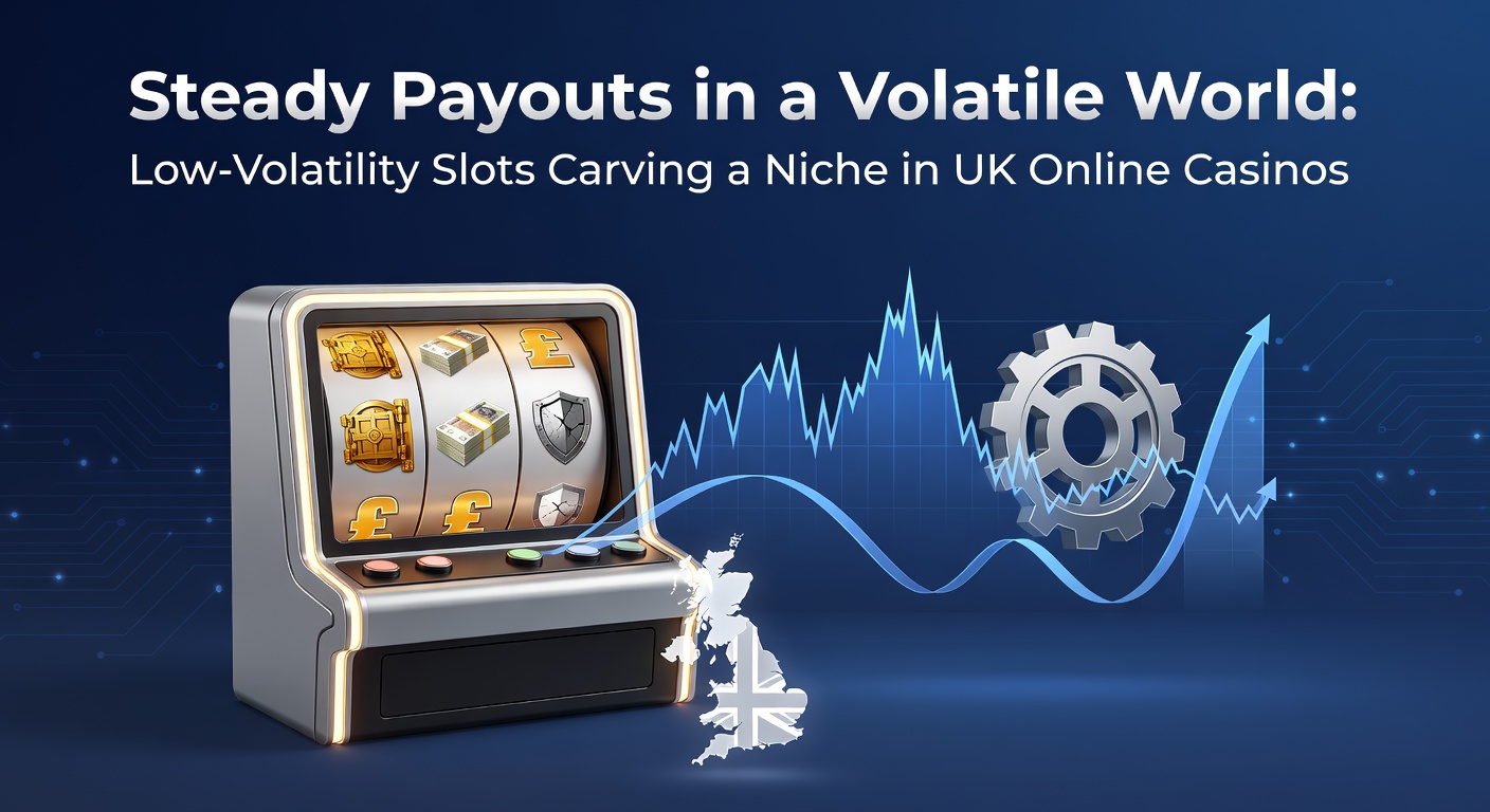 Digital slot reels spinning with steady wins glowing on a casino interface, symbolizing consistent payouts amid market ups and downs