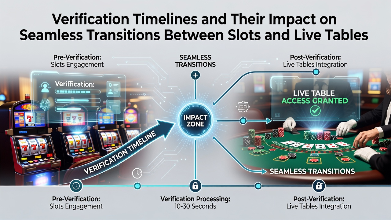Player dashboard illustrating verification status while switching from digital slots to live blackjack tables