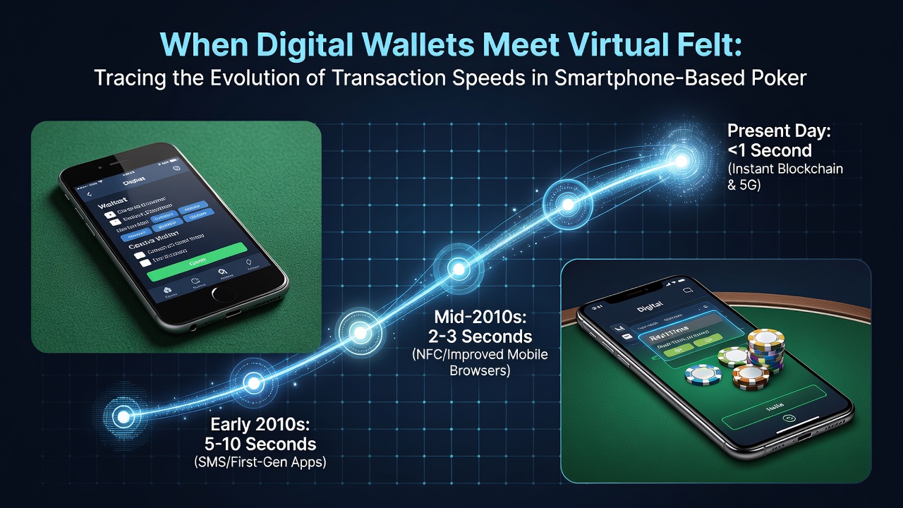 Close-up of a smartphone screen showing instant poker deposit confirmation with wallet balance and transaction timestamp